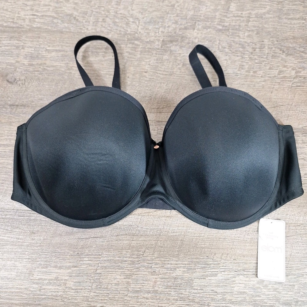 Elomi Bra 44G EL4300 Black Smooth Underwire Convertible Strapless Multiway